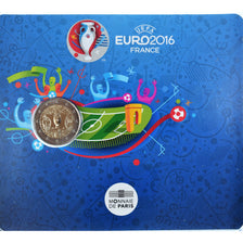 France, Monnaie de Paris, 2 Euro, UEFA Euro 2016, 2016, Paris, MS(65-70)