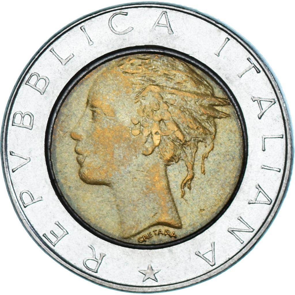 Münze, Italien, 500 Lire, 1988, Rome, SS, Bi-Metallic, KM:111