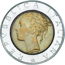 Münze, Italien, 500 Lire, 1988, Rome, SS, Bi-Metallic, KM:111