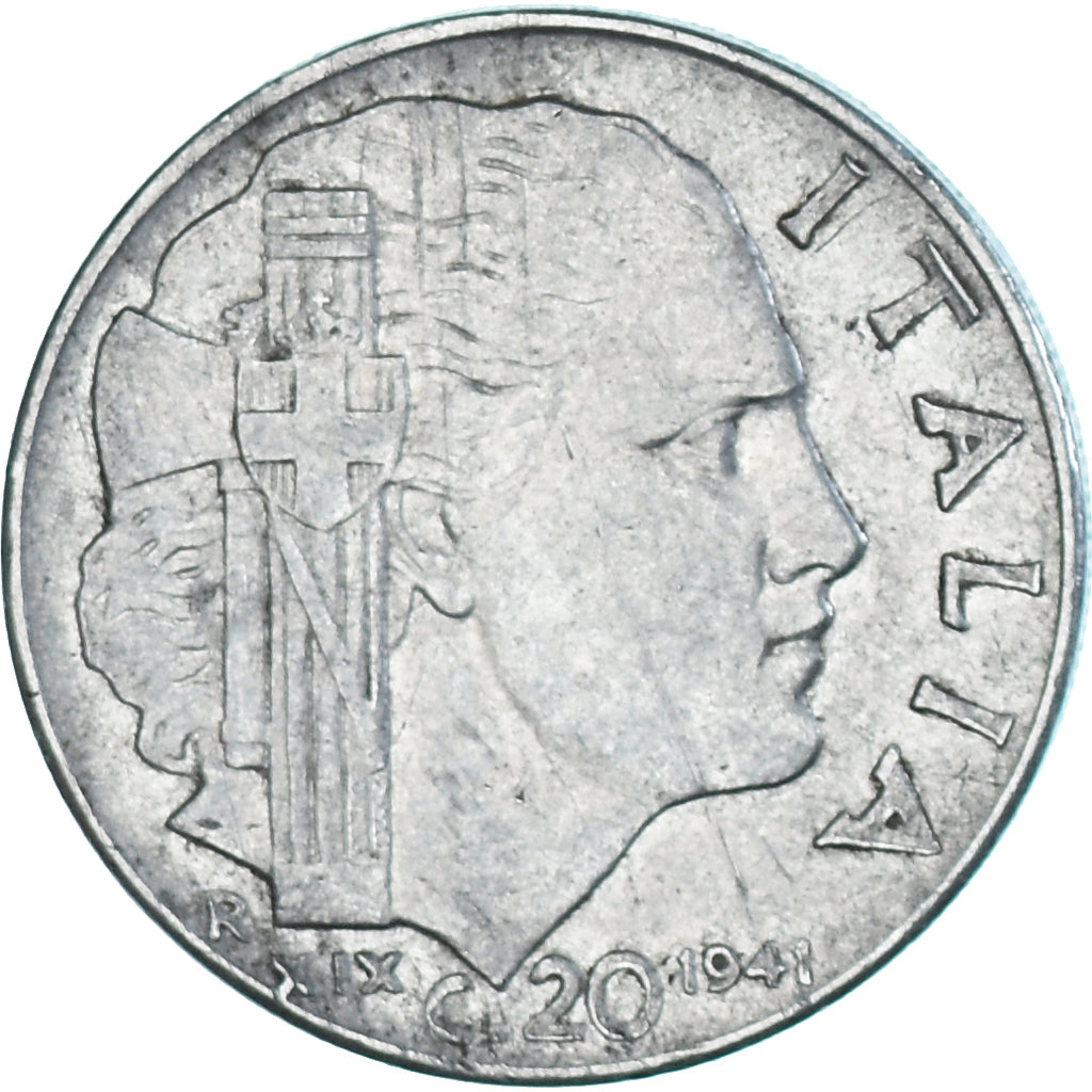 Moneta, Italia, 20 Centesimi, 1941, Rome, BB, Acmonital (ferritique), KM:75b