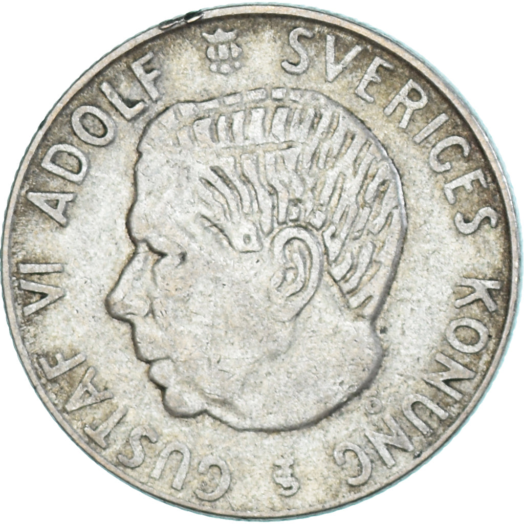 Coin, Sweden, Gustaf VI, Krona, 1957, EF(40-45), Silver, KM:826