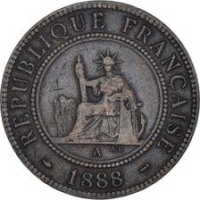 Münze, FRENCH INDO-CHINA, Cent, 1888, Paris, SS, Bronze, KM:1, Lecompte:40
