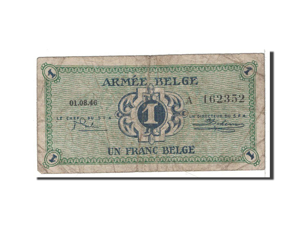 Belgium, 1 Franc, 1946, KM:M1a, VG(8-10)