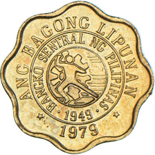 Coin, Philippines, 5 Sentimos, 1979, MS(63), Brass, KM:225
