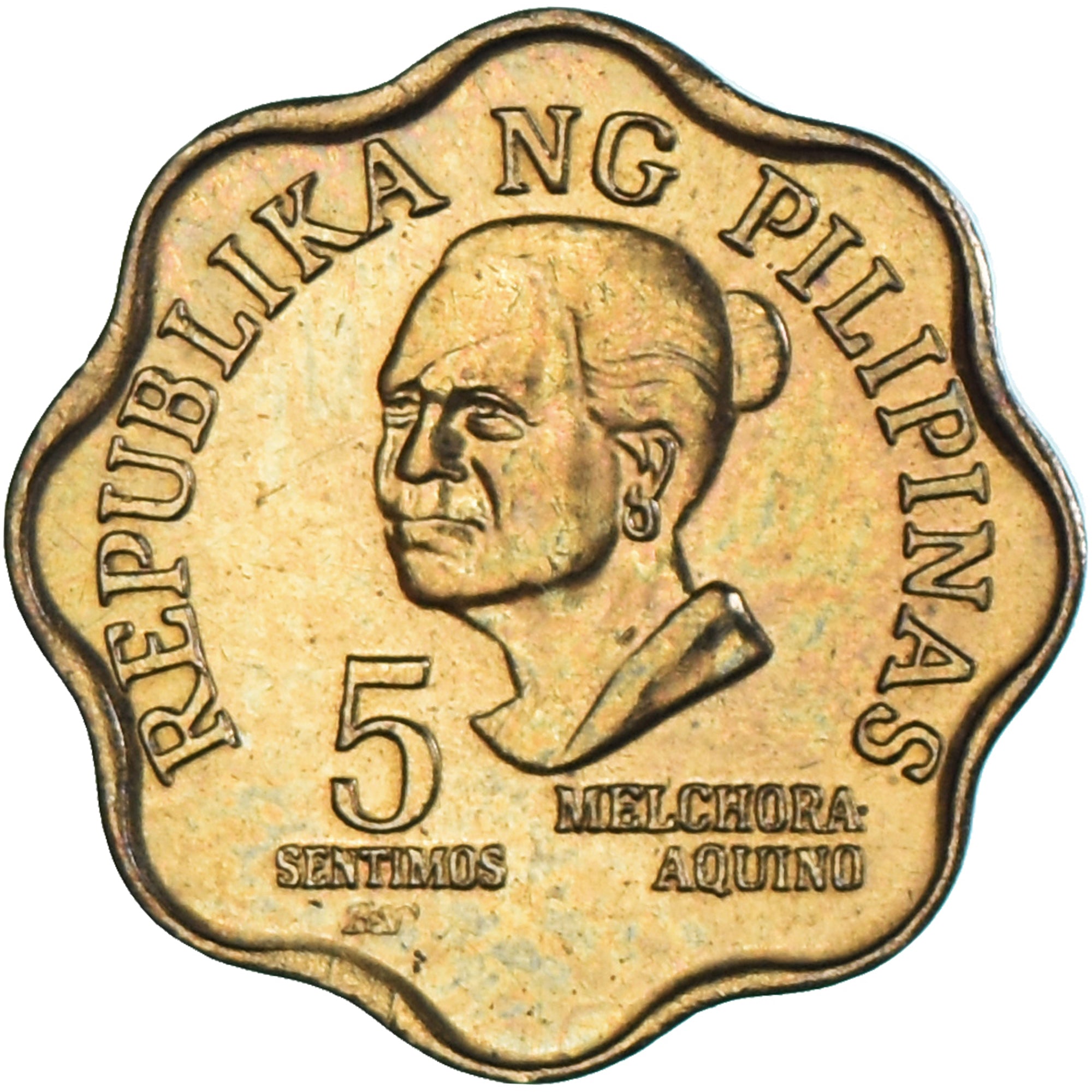 Coin, Philippines, 5 Sentimos, 1979, MS(63), Brass, KM:225