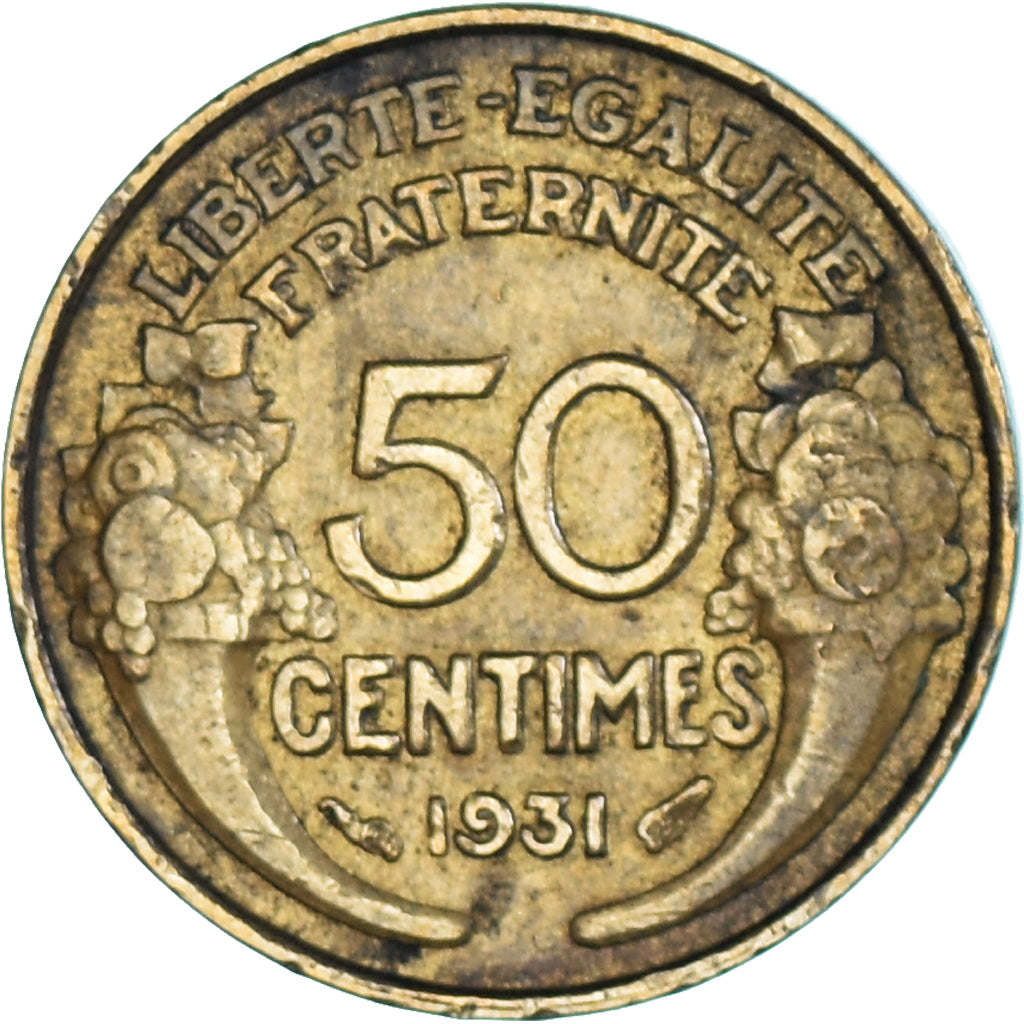 Munten, Frankrijk, Morlon, 50 Centimes, 1931, Paris, ZF, Aluminum-Bronze