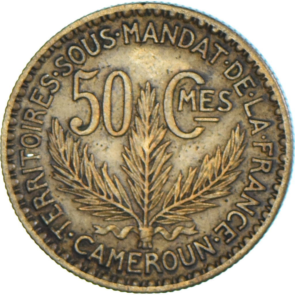 Coin, Cameroon, 50 Centimes, 1924, Paris, AU(50-53), Aluminum-Bronze, KM:1