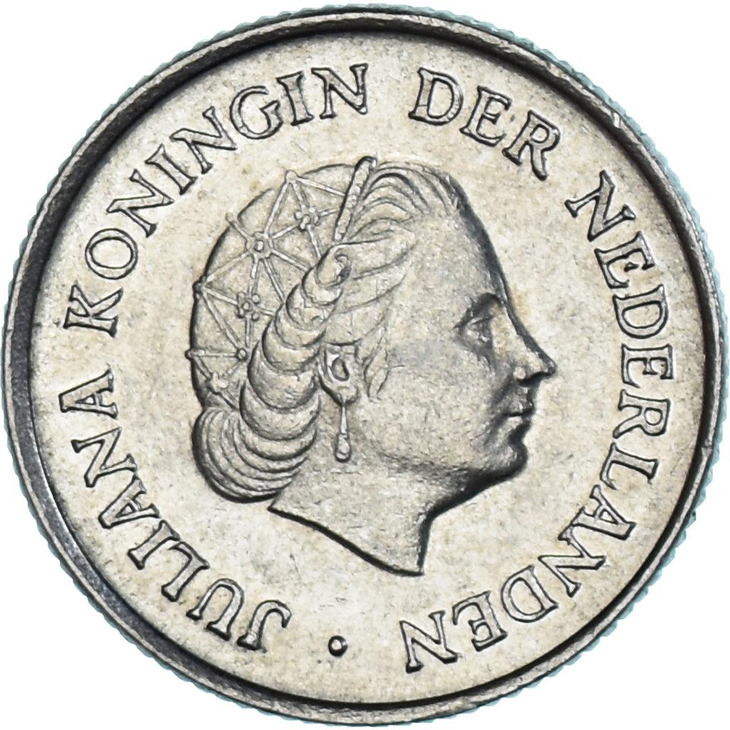 Coin, Netherlands, Juliana, 25 Cents, 1976, EF(40-45), Nickel, KM:183