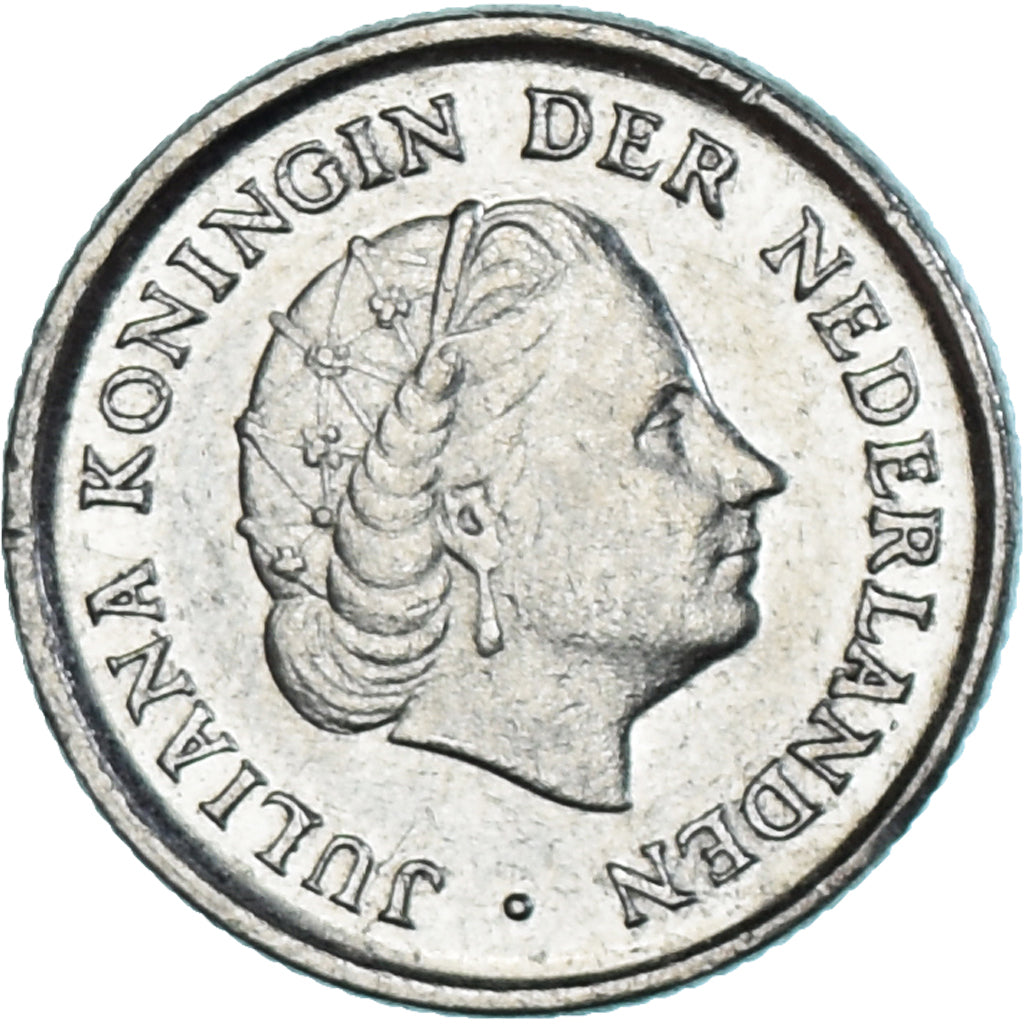 Moneta, Holandia, Juliana, 10 Cents, 1972, EF(40-45), Nikiel, KM:182