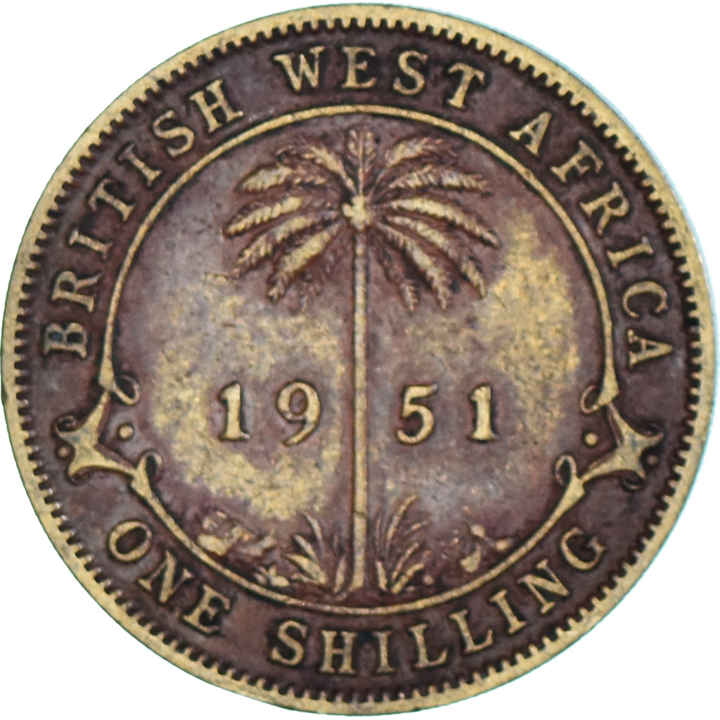 Münze, BRITISH WEST AFRICA, George VI, Shilling, 1951, SS, Tin-Brass, KM:28