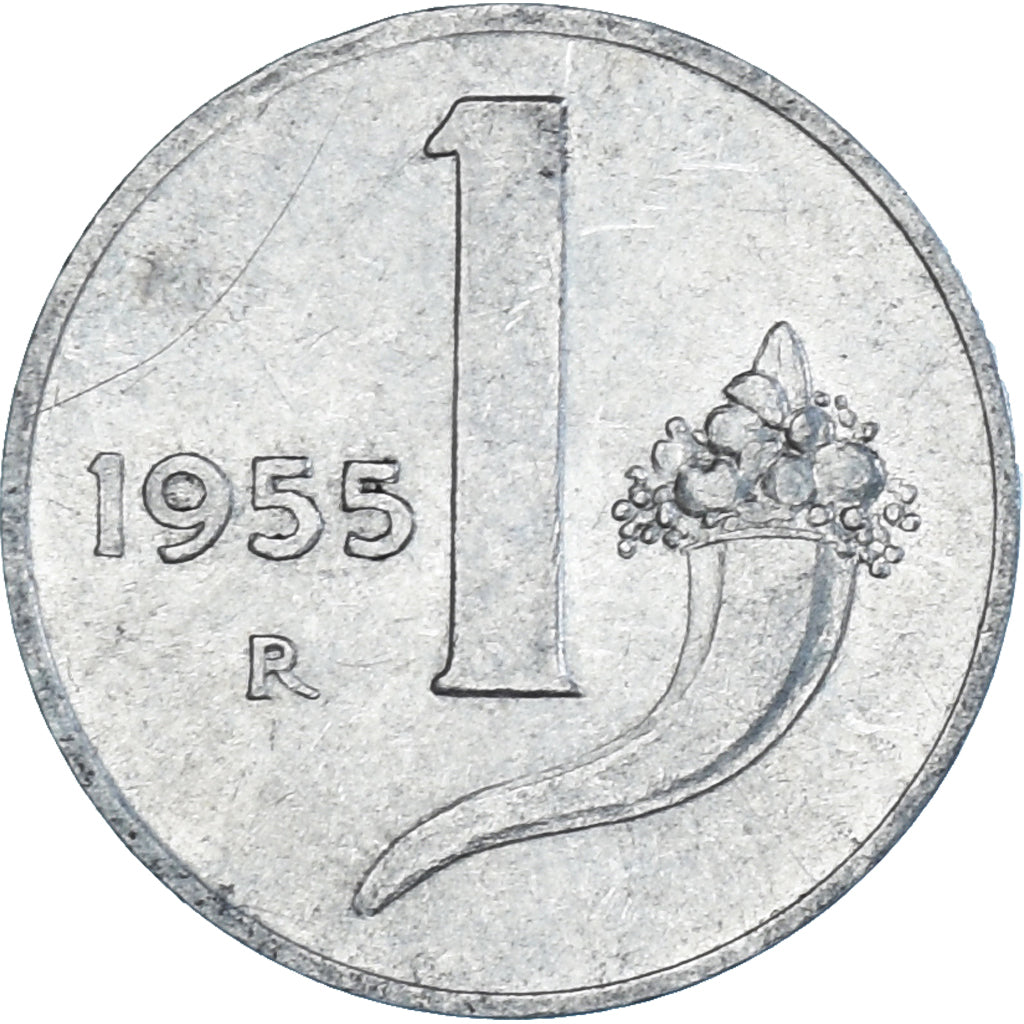 Coin, Italy, Lira, 1955, Rome, EF(40-45), Aluminum, KM:91