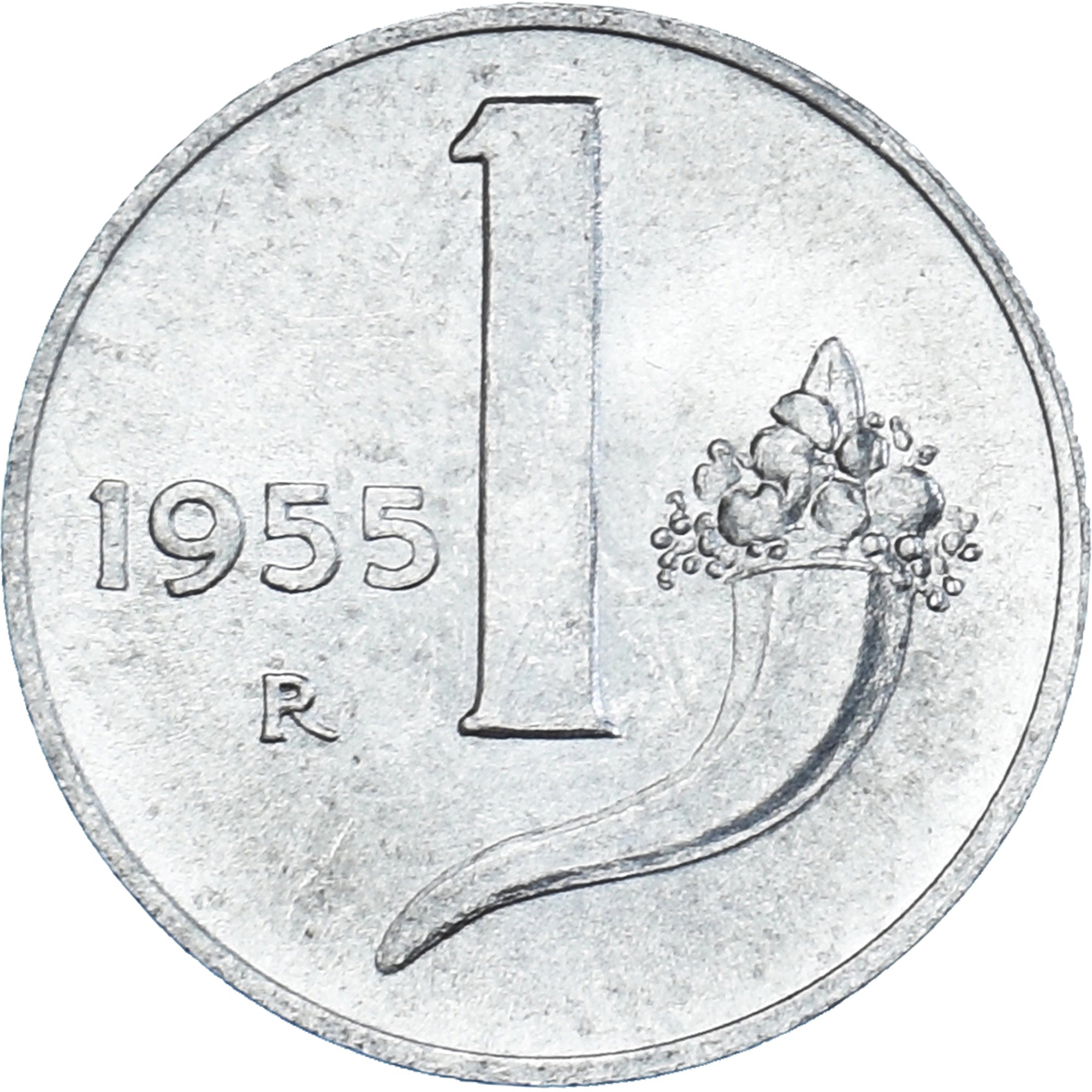 Coin, Italy, Lira, 1955, Rome, EF(40-45), Aluminum, KM:91