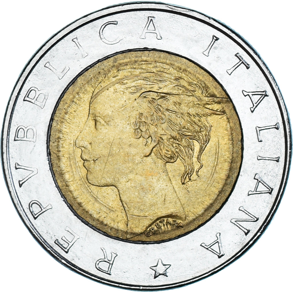 Coin, Italy, 500 Lire, 1993, Rome, EF(40-45), Bi-Metallic, KM:160