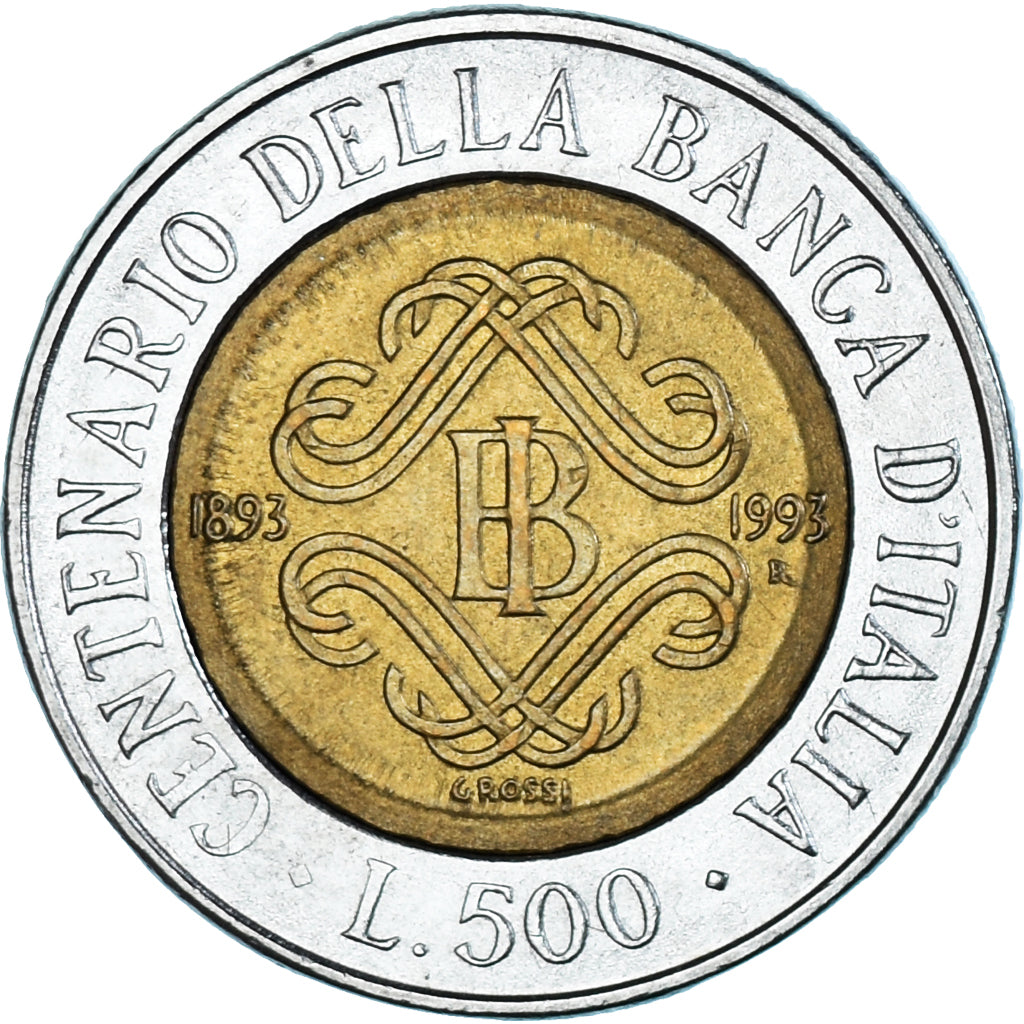 Coin, Italy, 500 Lire, 1993, Rome, EF(40-45), Bi-Metallic, KM:160