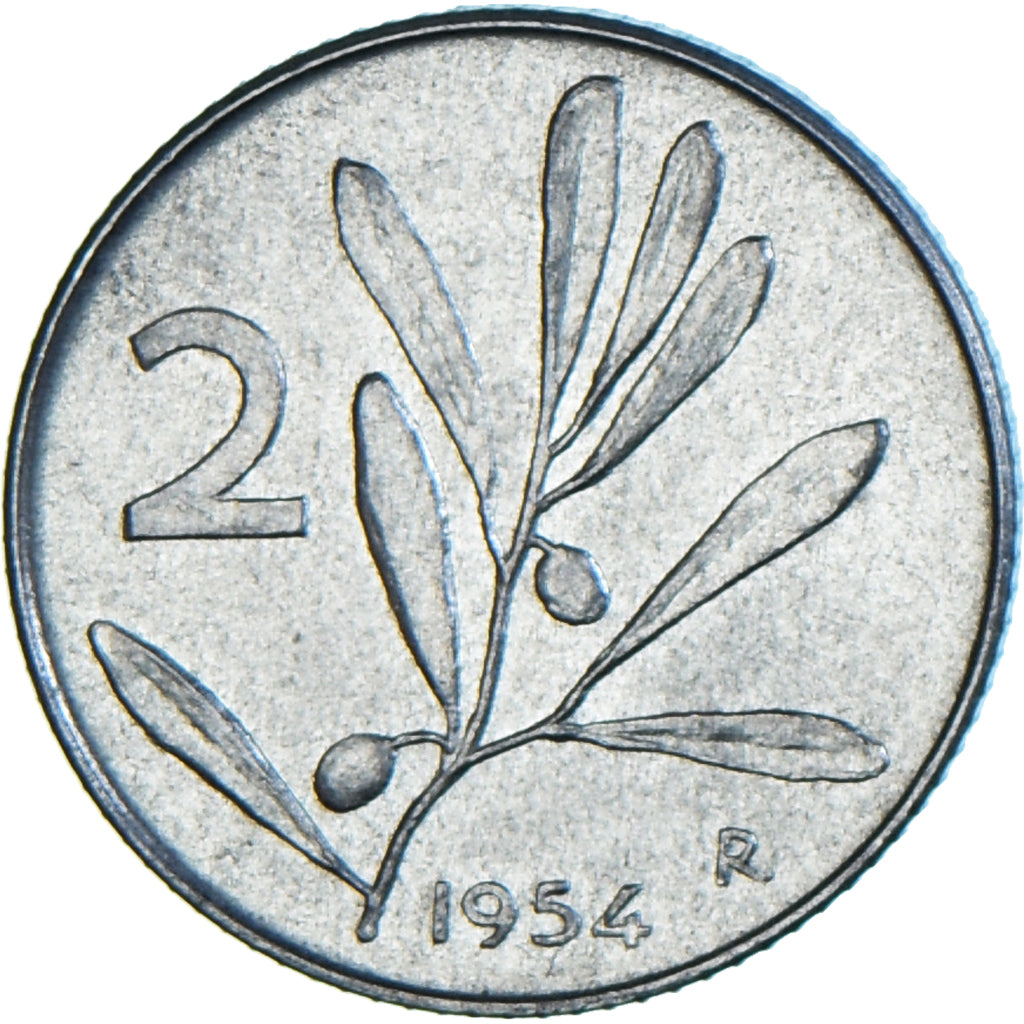 Münze, Italien, 2 Lire, 1954, Rome, SS+, Aluminium, KM:91