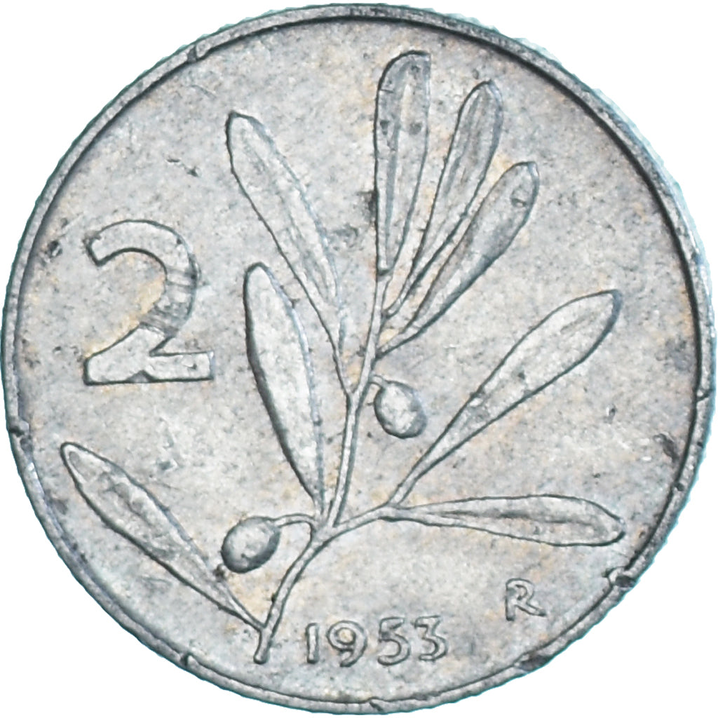 Moneta, Włochy, 2 Lire, 1953, Rome, EF(40-45), Aluminium, KM:94