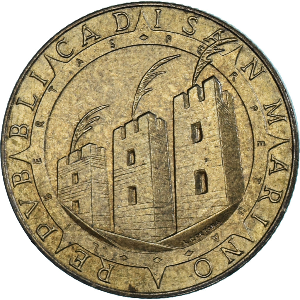 Monnaie, Saint Marin , 200 Lire, 1992, TTB, Bronze-Aluminium, KM:285