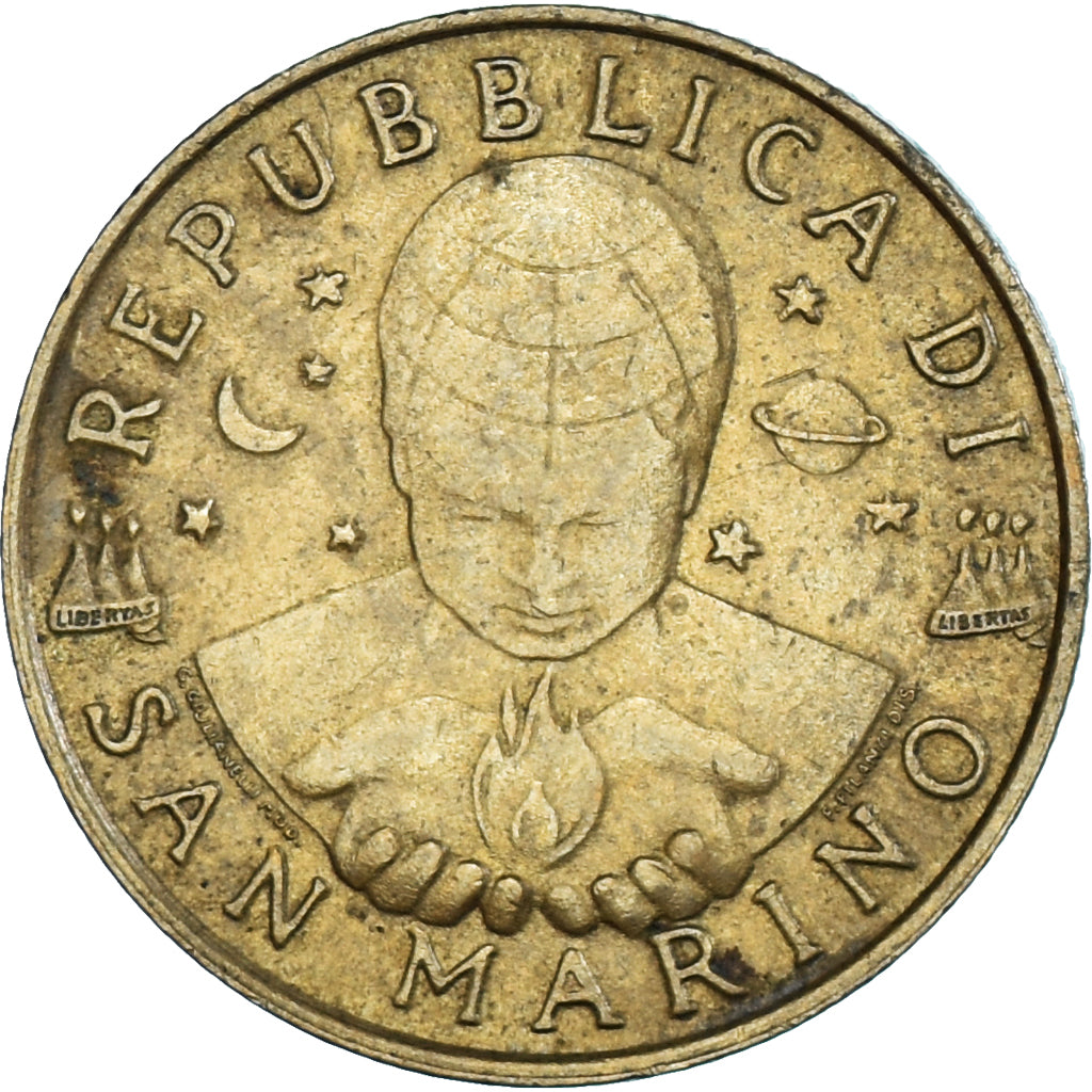 Munten, San Marino, 200 Lire, 1997, Rome, ZF, Aluminum-Bronze, KM:366