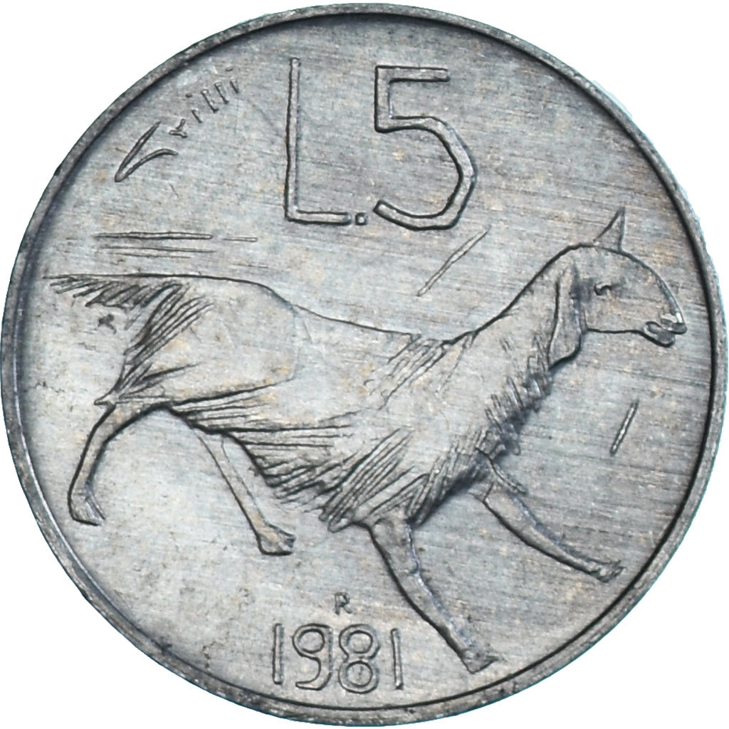 Münze, San Marino, 5 Lire, 1981, Rome, UNZ, Aluminium, KM:118