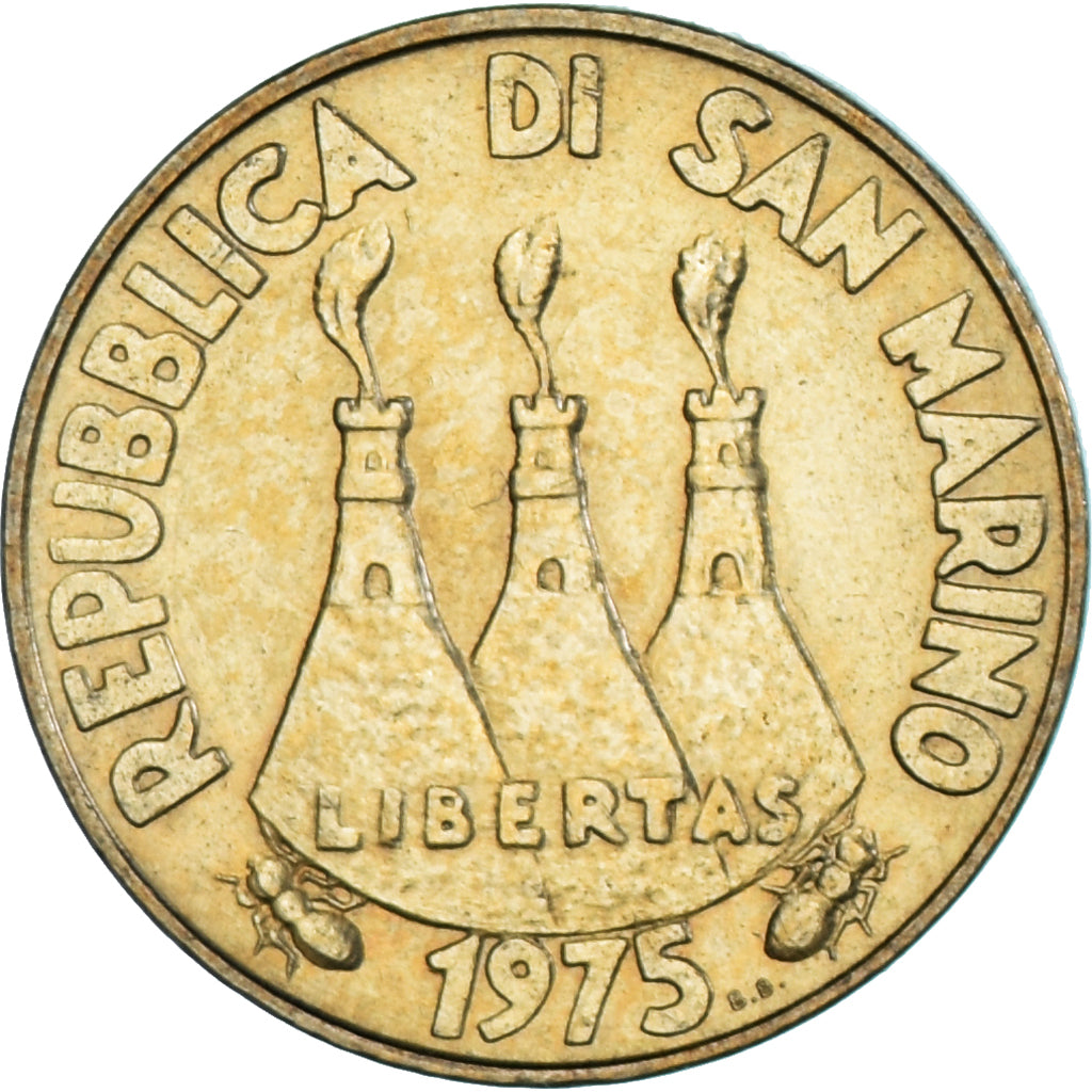 Monnaie, Saint Marin , 20 Lire, 1975, Rome, SPL, Bronze-Aluminium, KM:44
