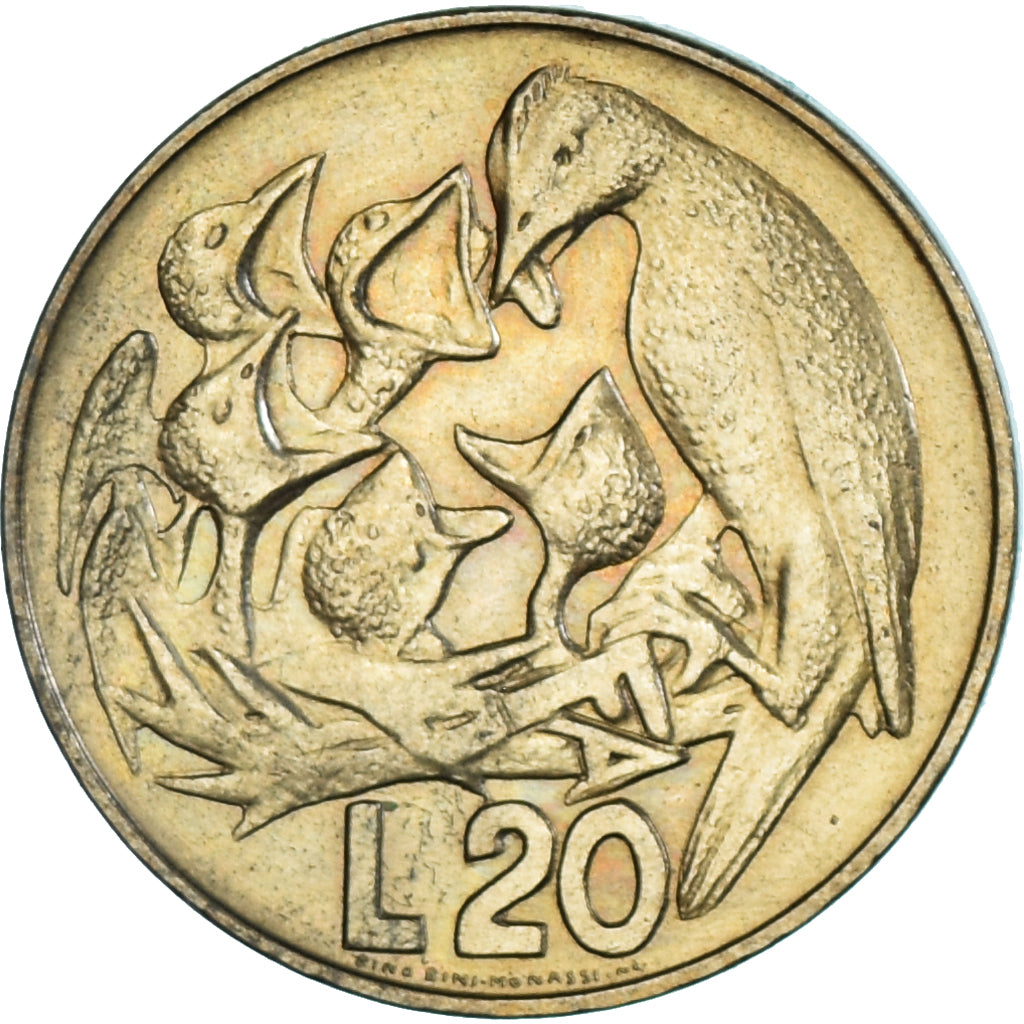 Monnaie, Saint Marin , 20 Lire, 1975, Rome, SPL, Bronze-Aluminium, KM:44
