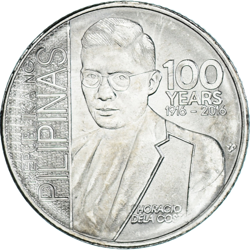 Coin, Philippines, Piso, 2016, Horacio Dela Costa., MS(63), Copper-nickel