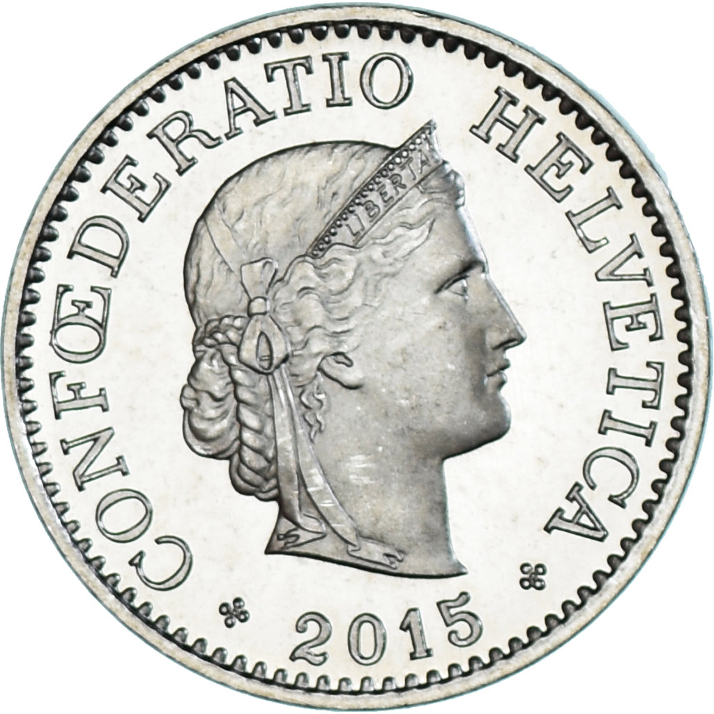 Coin, Switzerland, 10 Rappen, 2015, Bern, BE, MS(65-70), Copper-nickel, KM:27