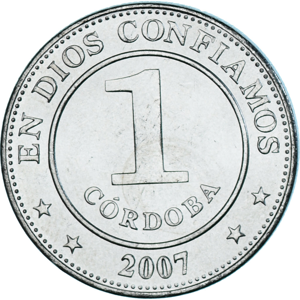 Moneda, Nicaragua, Cordoba, 2007, SC, Níquel recubierto de acero, KM:101