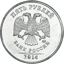 Coin, Russia, 5 Roubles, 2014, MS(63), Acier plaqué nickel