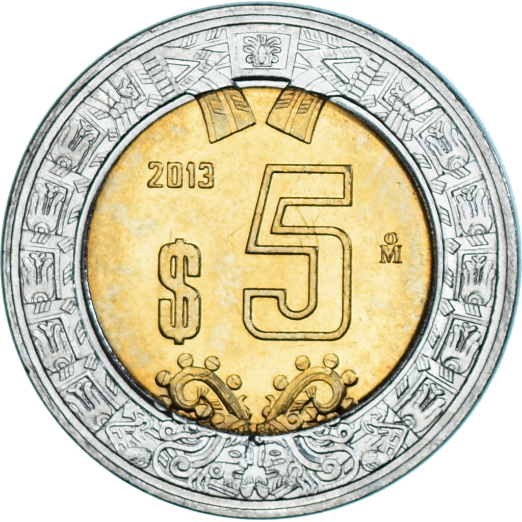 Moneta, Messico, 5 Pesos, 2013, SPL, Bi-metallico, KM:605