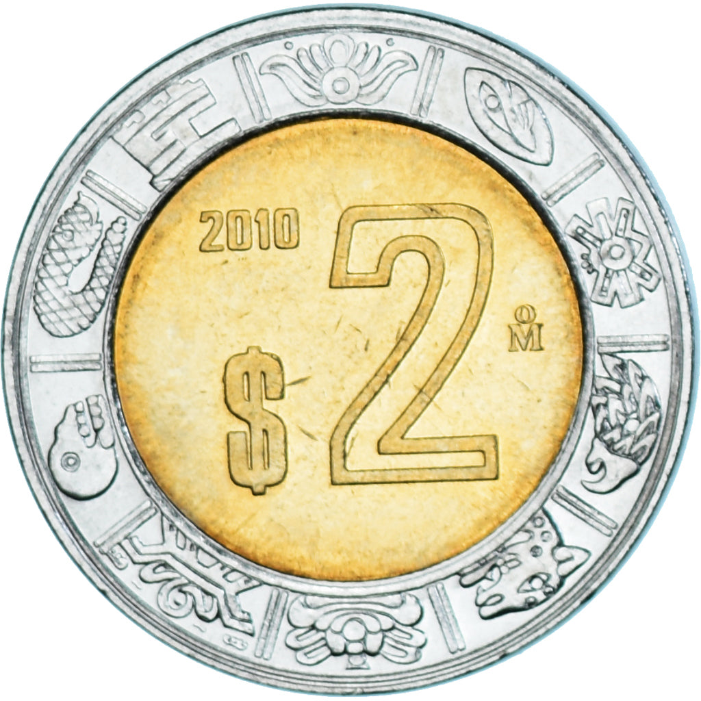 Coin, Mexico, 2 Pesos, 2010, Mexico, MS(63), Bi-Metallic, KM:604