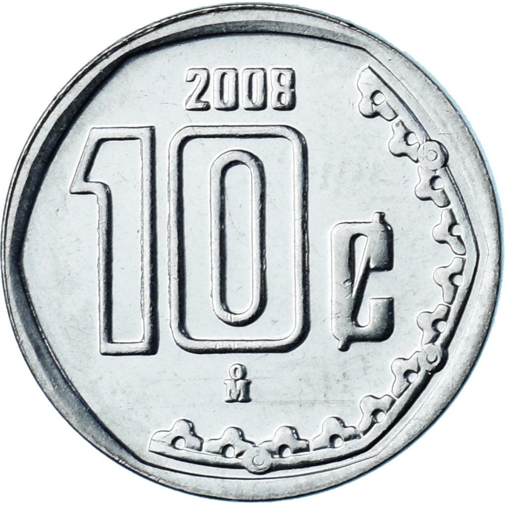 Monnaie, Mexique, 10 Centavos, 2008, Mexico City, SUP, Acier inoxydable, KM:547