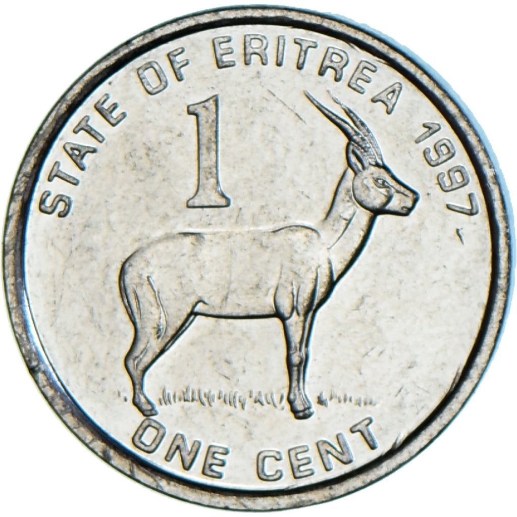Coin, Eritrea, Cent, 1997, MS(63), Acier plaqué nickel, KM:43