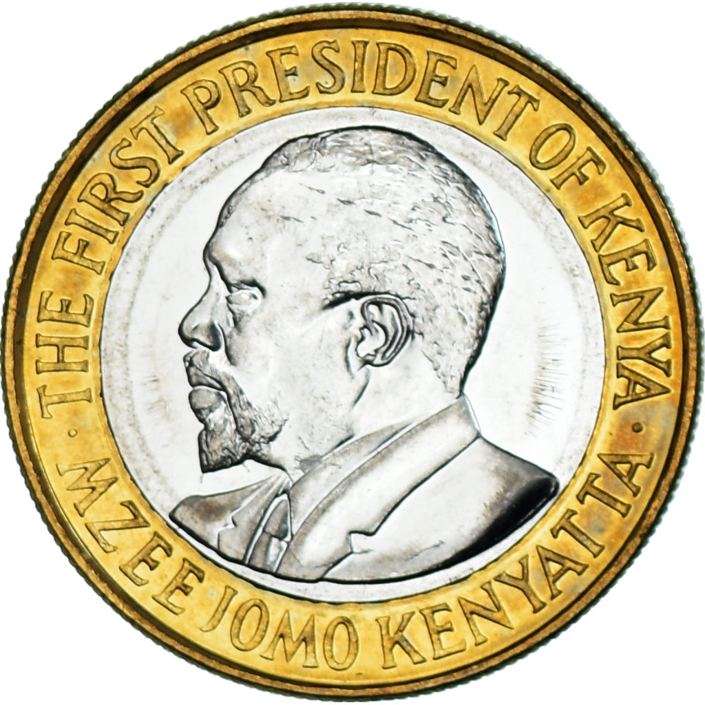 Moneda, Kenia, 10 Shillings, 2010, SC, Bimetálico, KM:35.2