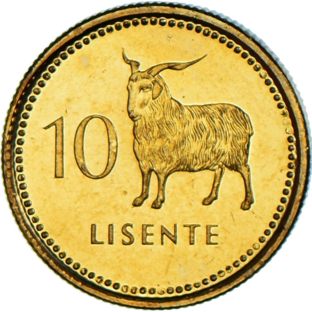 Coin, Lesotho, Moshoeshoe II, 10 Licente, Lisente, 1998, MS(63), Brass plated