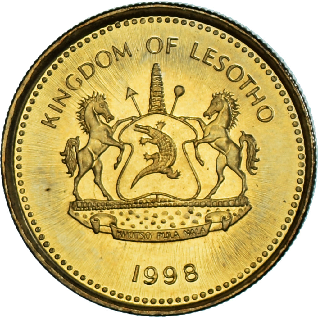 Coin, Lesotho, 50 Licente, Lisente, 1998, MS(63), Acier plaqué laiton, KM:65