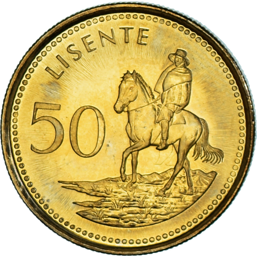 Coin, Lesotho, 50 Licente, Lisente, 1998, MS(63), Acier plaqué laiton, KM:65