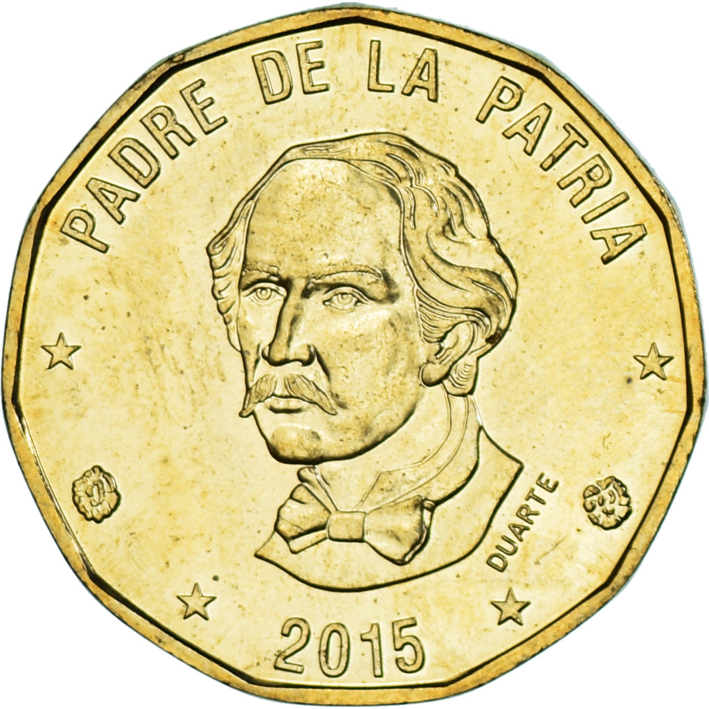 Moneda, República Dominicana, Peso, 2015, SC, laiton, KM:80.1