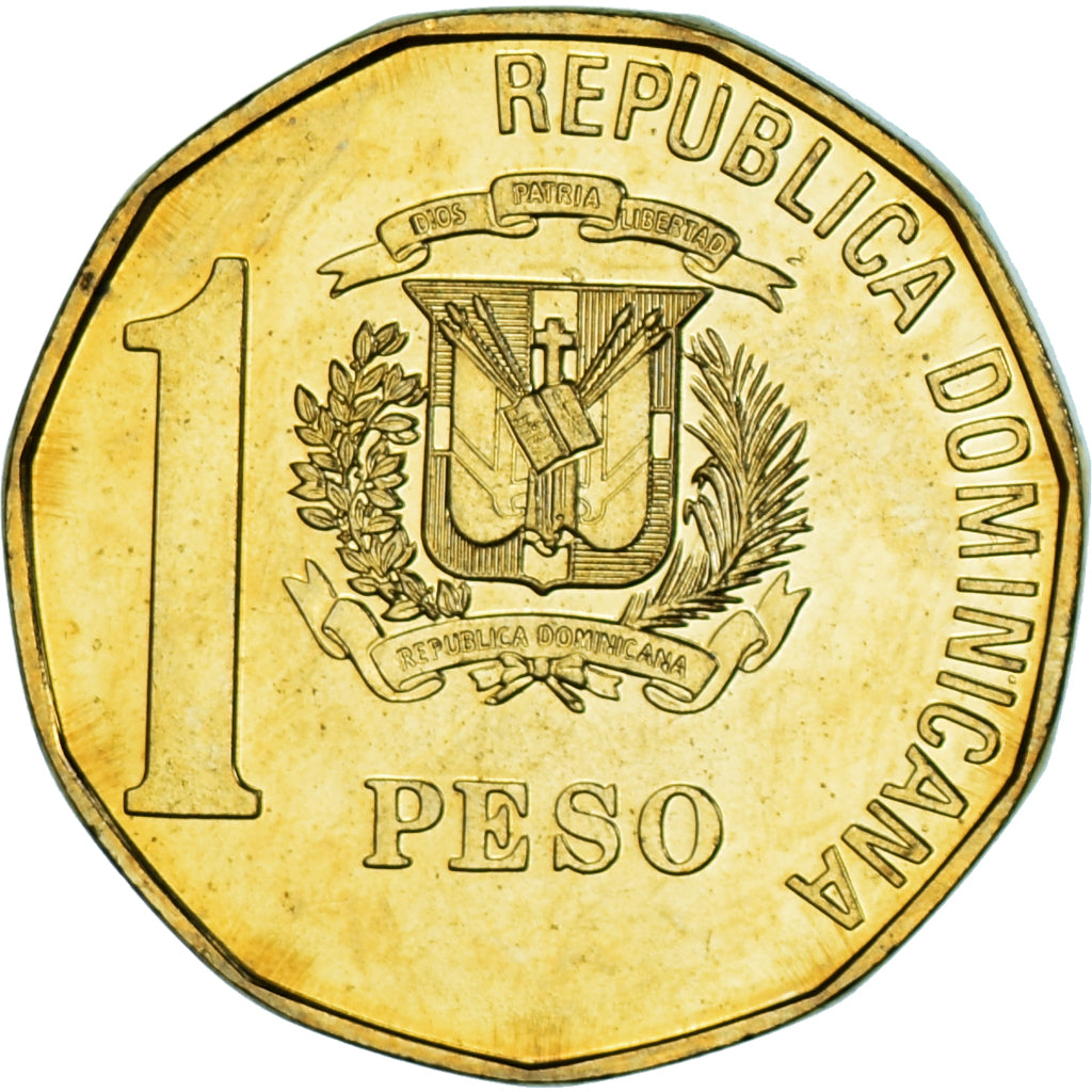 Moneda, República Dominicana, Peso, 2015, SC, laiton, KM:80.1