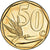 Moneda, Sudáfrica, 50 Cents, 2016, SC, Bronce chapado en acero