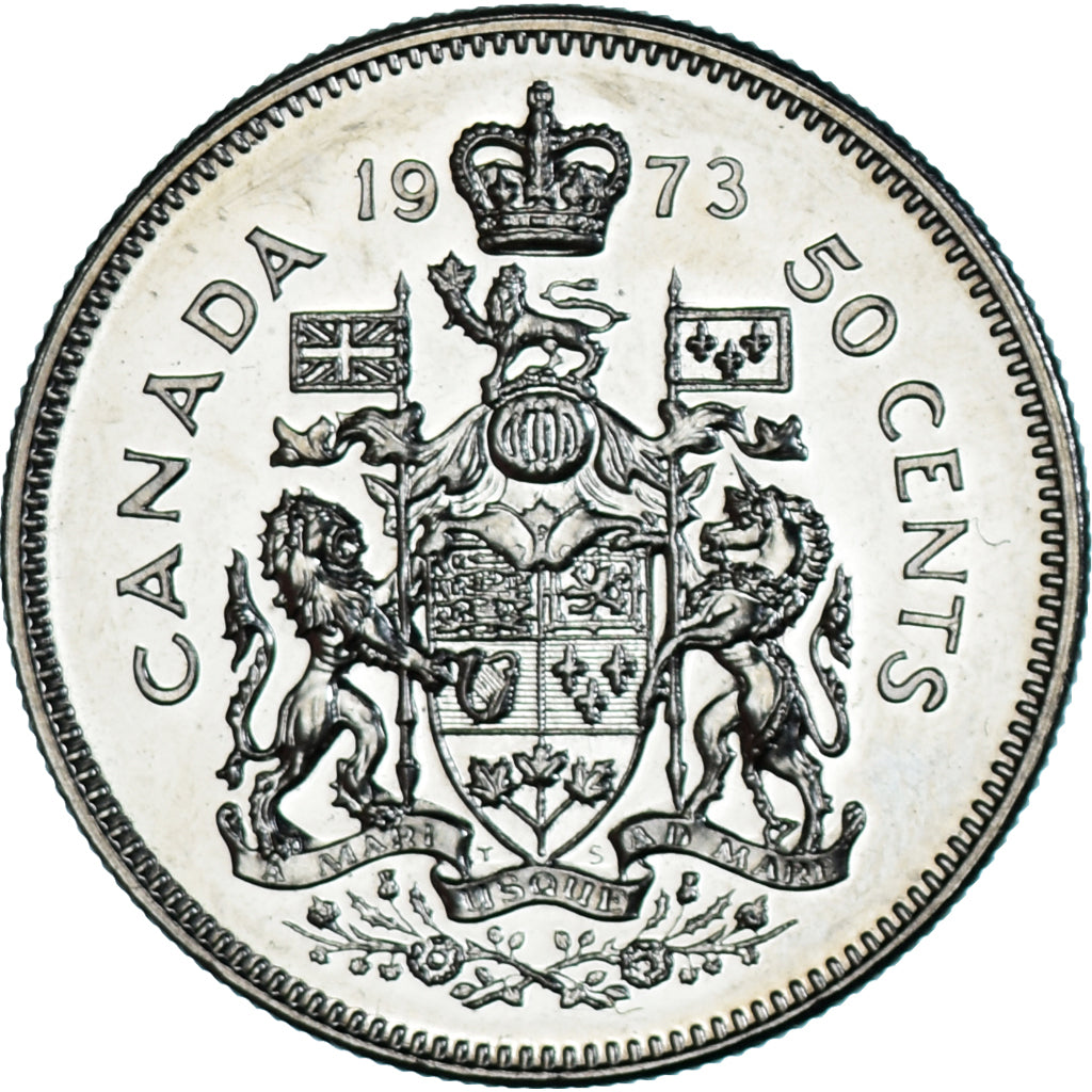 Moneta, Canada, 50 Cents, 1973, Royal Canadian Mint, 