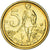 Moeda, Etiópia, 5 Cents, 2004, MS(63), Aço Cromado a Latão, KM:44.3