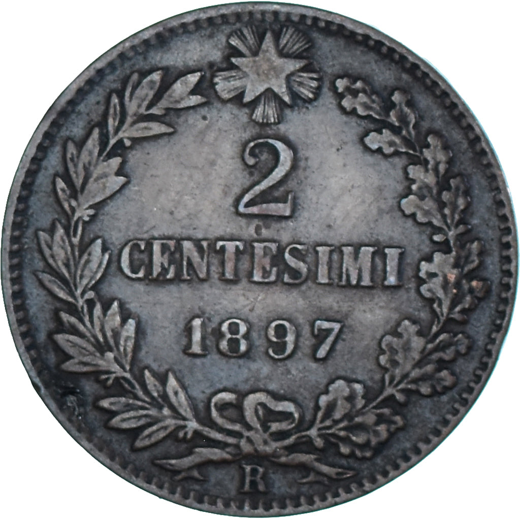 Moeda, Itália, Umberto I, 2 Centesimi, 1897, Rome, EF(40-45), Cobre, KM:30