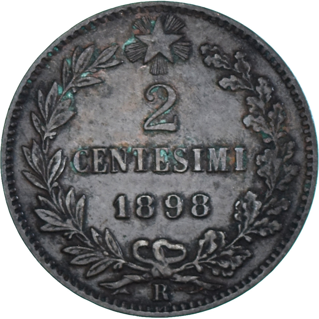 Moneda, Italia, Umberto I, 2 Centesimi, 1898, Rome, MBC, Cobre, KM:30