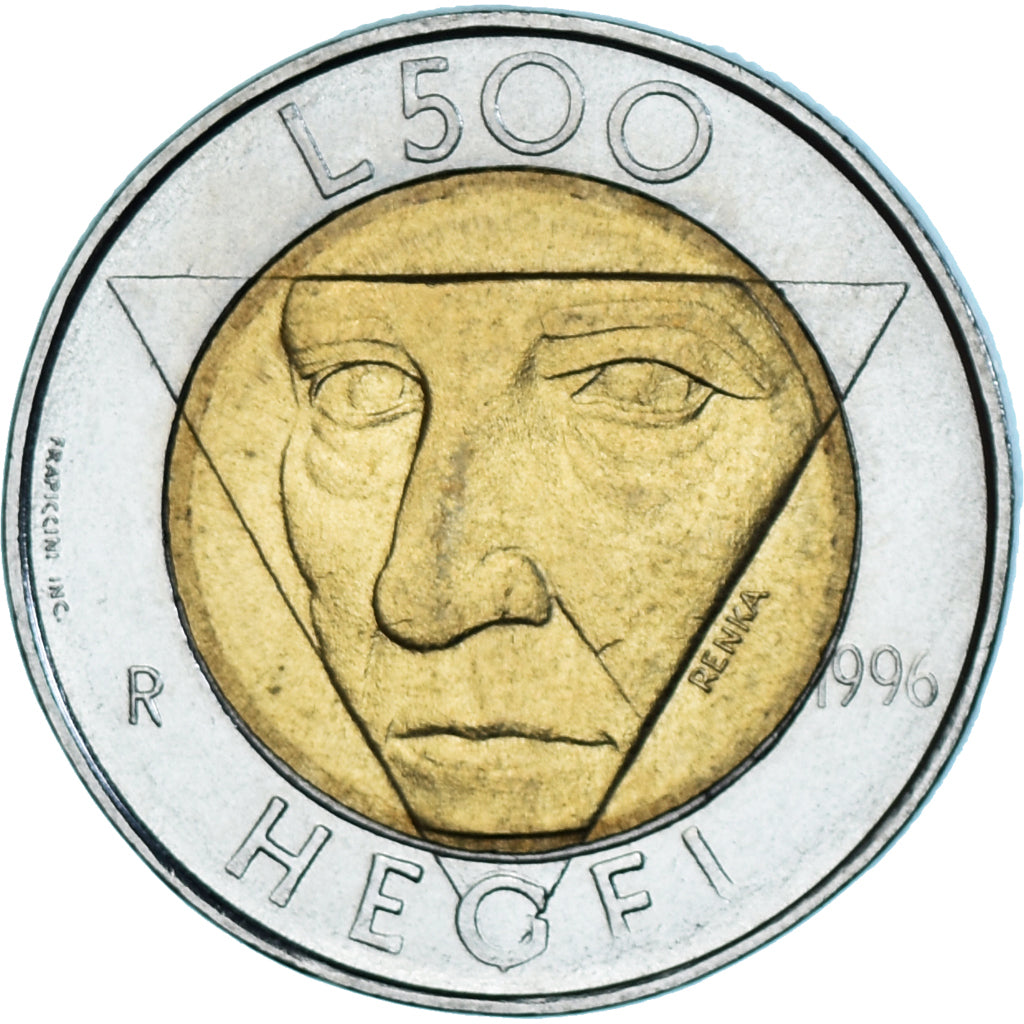 Coin, San Marino, 500 Lire, 1996, Rome, AU(50-53), Bi-Metallic, KM:357