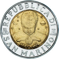 Coin, San Marino, 500 Lire, 1996, Rome, AU(50-53), Bi-Metallic, KM:357