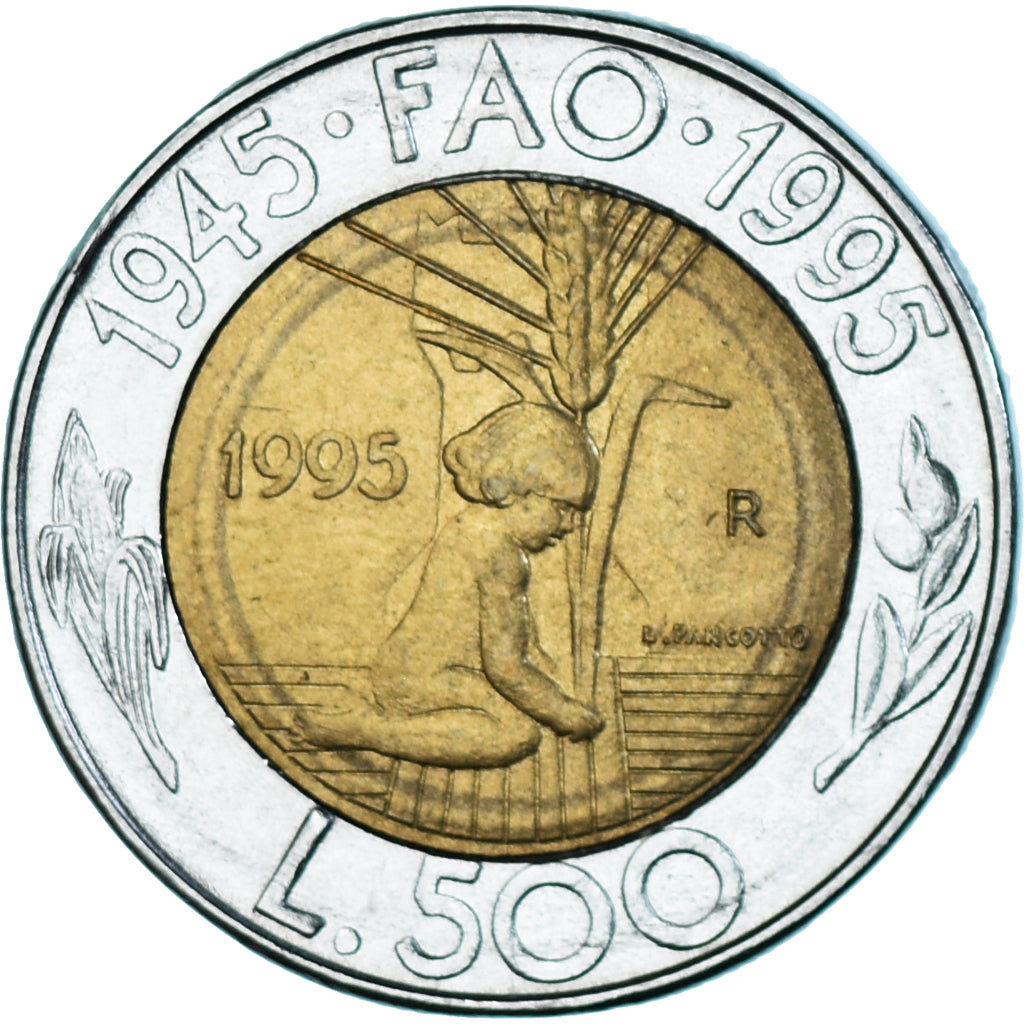 Moeda, San Marino, 500 Lire, 1995, AU(50-53), Bimetálico, KM:330