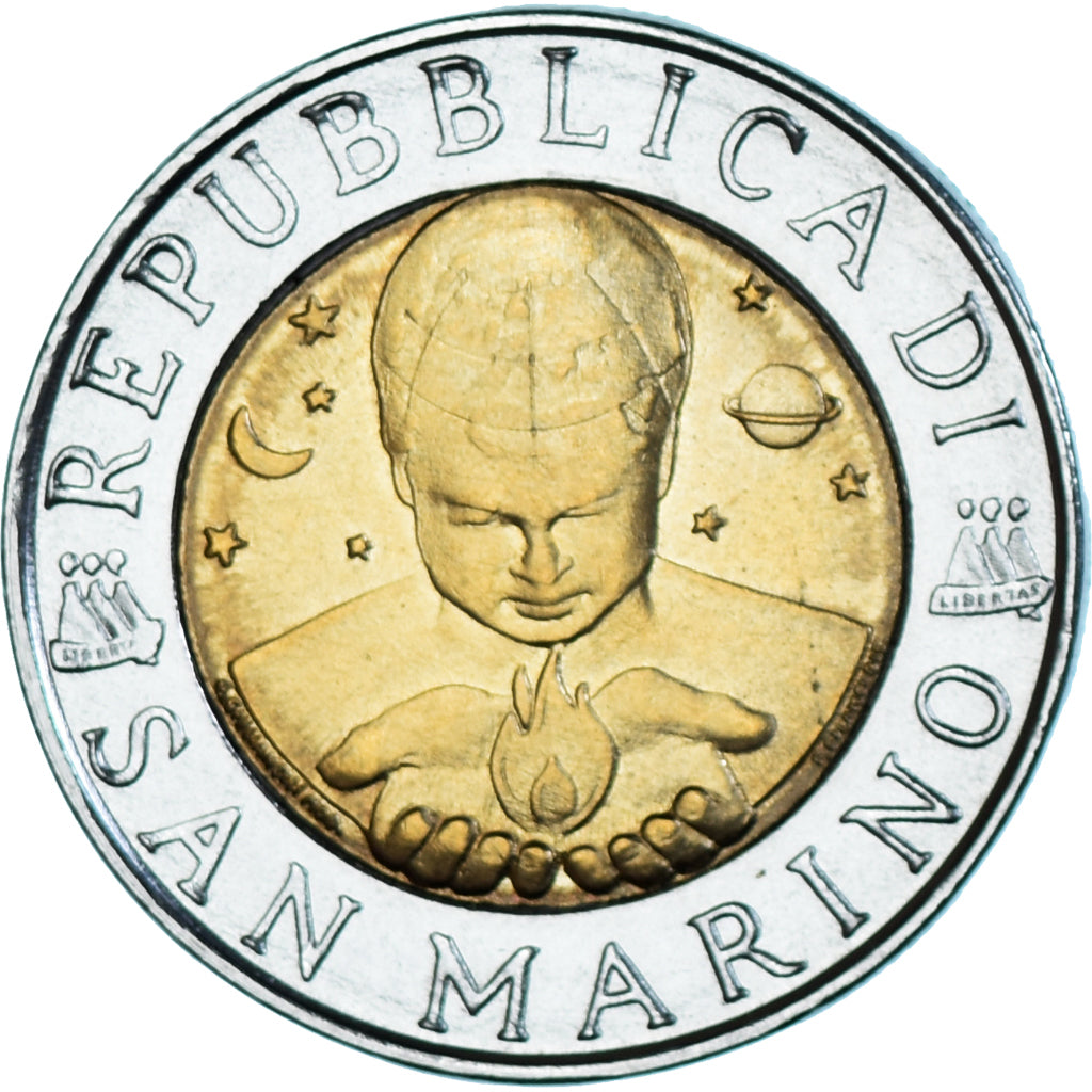 Monnaie, Saint Marin , 500 Lire, 1998, Rome, SUP, Bimétallique, KM:383