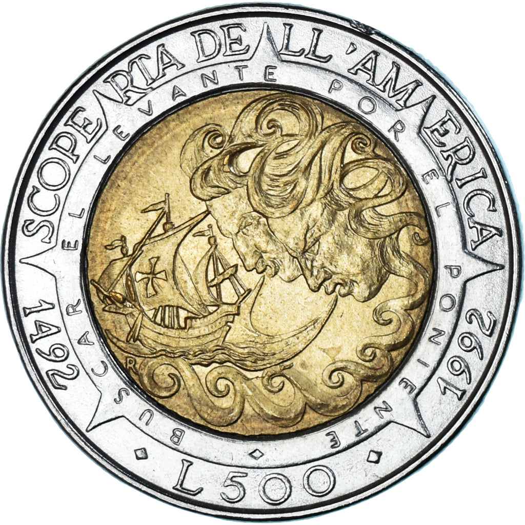 Monnaie, Saint Marin , 500 Lire, 1992, Rome, TTB, Bimétallique, KM:286