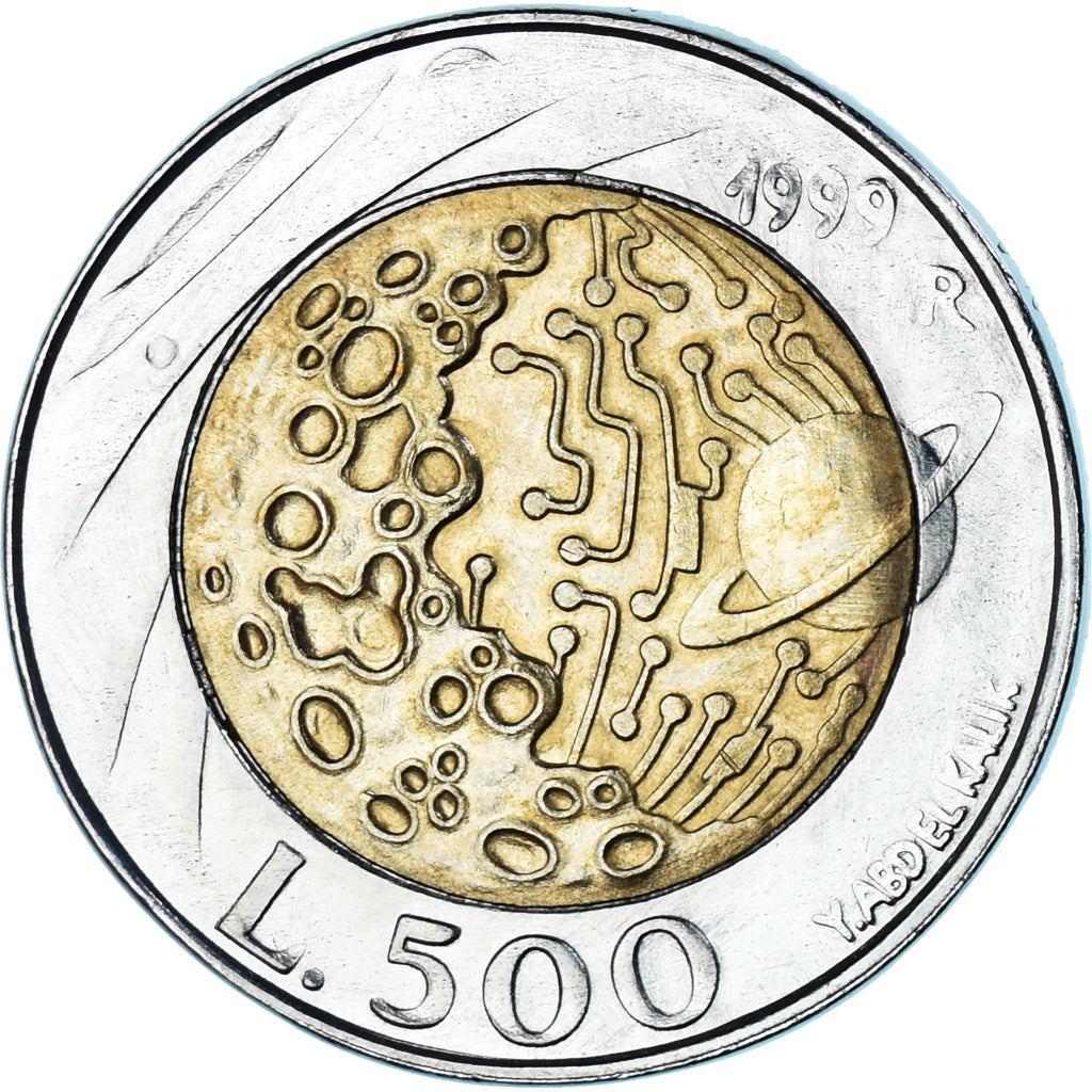 Münze, San Marino, 500 Lire, 1999, Rome, UNZ, Bi-Metallic, KM:394